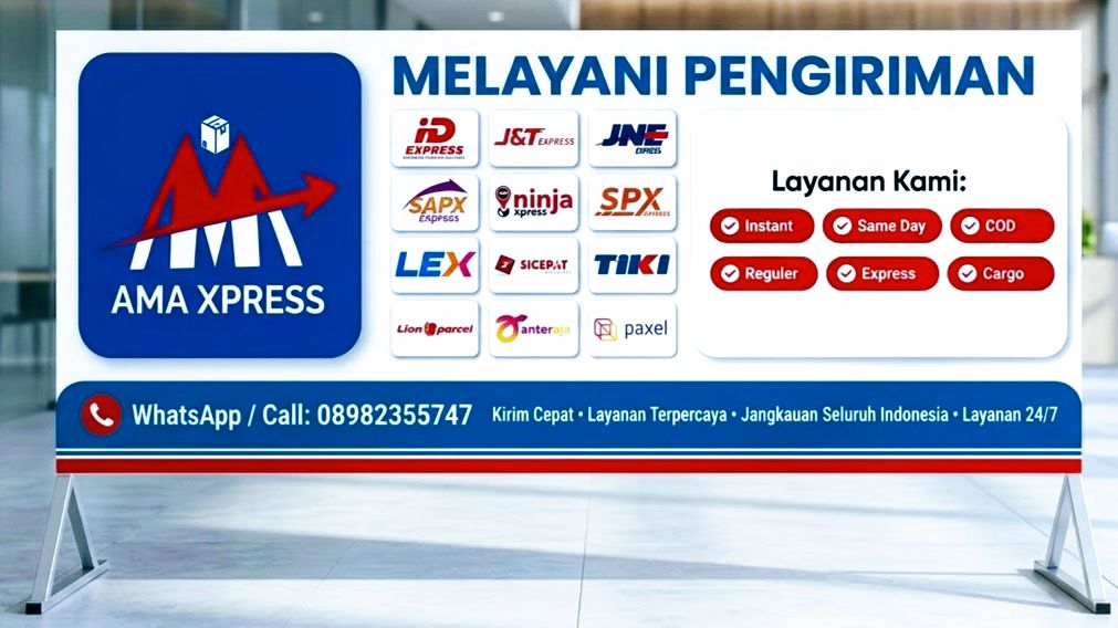 Banner layanan pengiriman AMA XPRESS Cileungsi